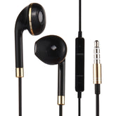 Auriculares intrauditivos con cable negro de 3,5 mm, control de línea y micrófono para iPhone, Galaxy, Huawei, Xiaomi, LG, HTC y otros teléfonos inteligentes